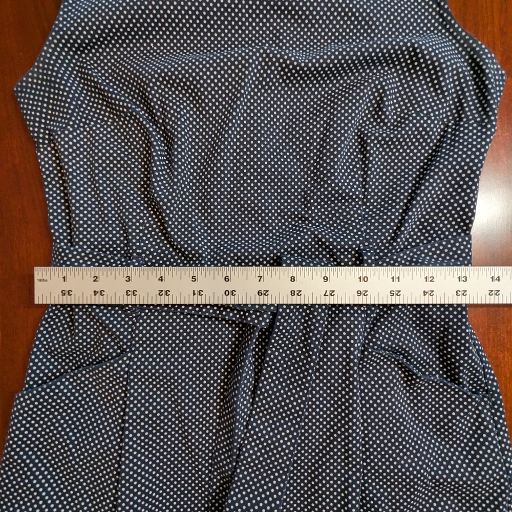 Tommy Hilfiger navy and white polka dot belted dress, size 6 - Picture 6 of 10